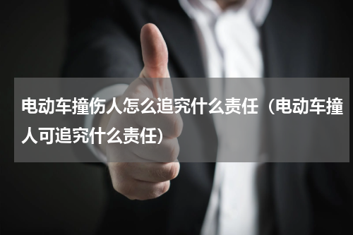 电动车撞伤人怎么追究什么责任（电动车撞人可追究什么责任）