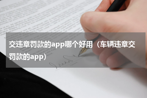 交违章罚款的app哪个好用（车辆违章交罚款的app）