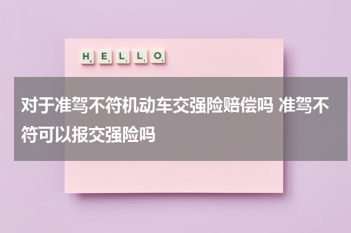 对于准驾不符机动车交强险赔偿吗 准驾不符可以报交强险吗